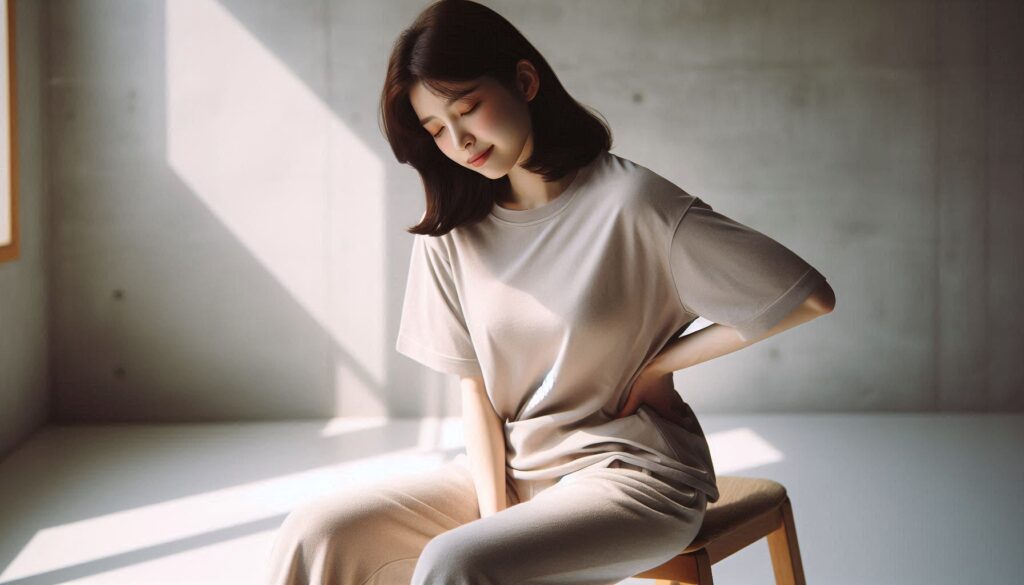 체중 증가로 반복되는 허리 통증 모습