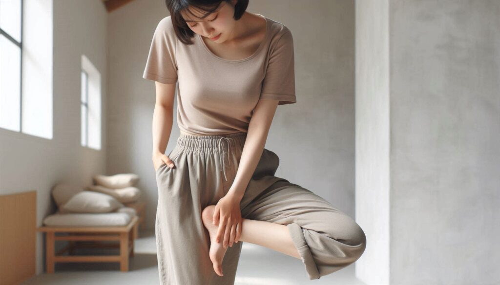 통증을 느끼는 모습