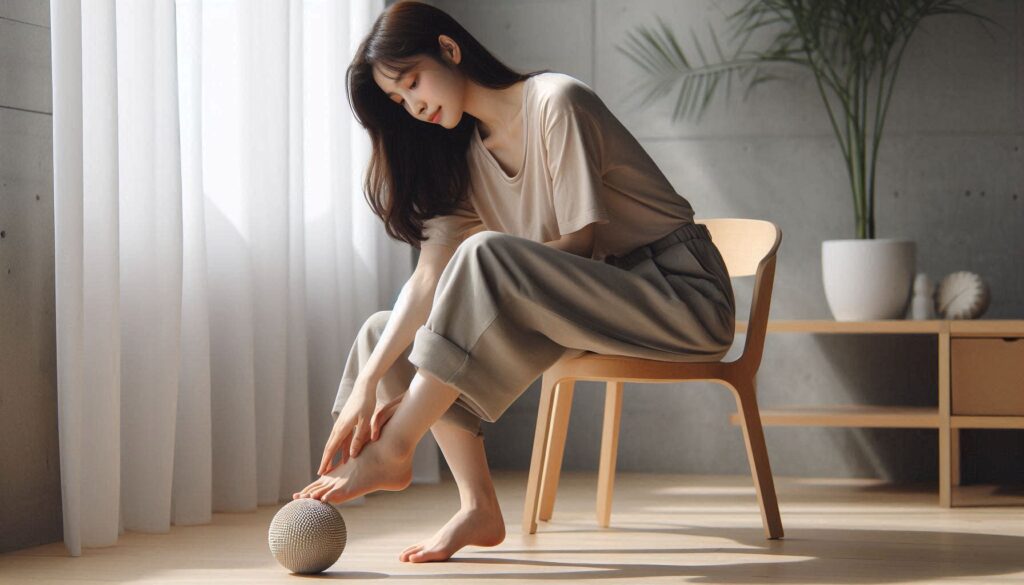마사지로 통증이 완화된 모습