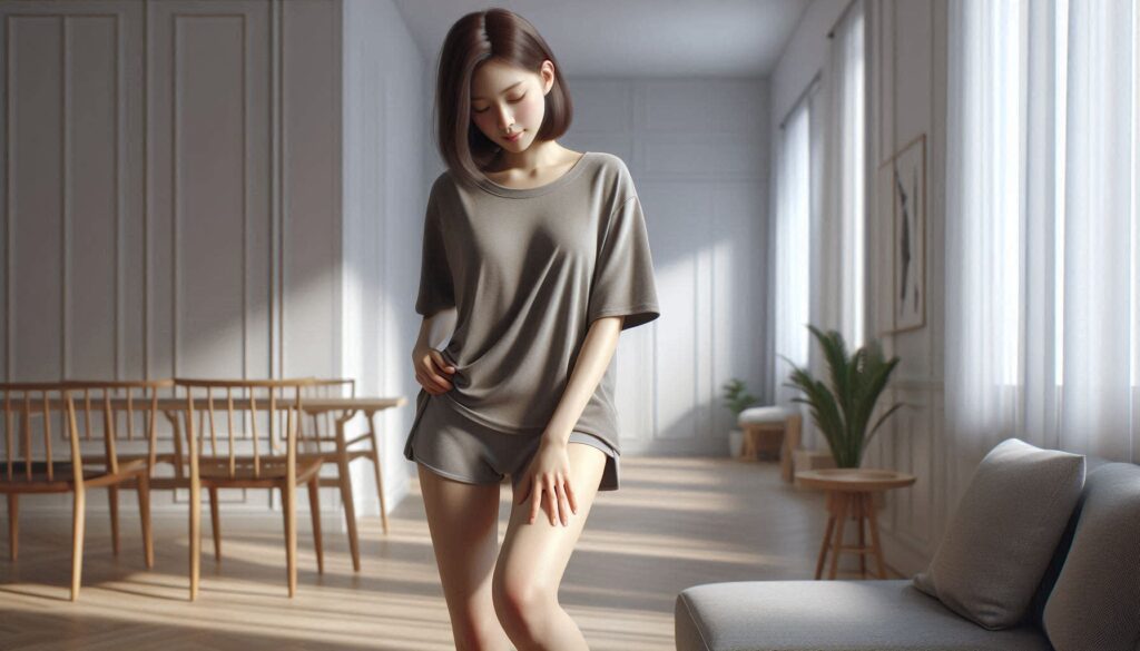 무릎 바깥쪽 통증 생기는 이유로 무릎을 잡고 있는 모습