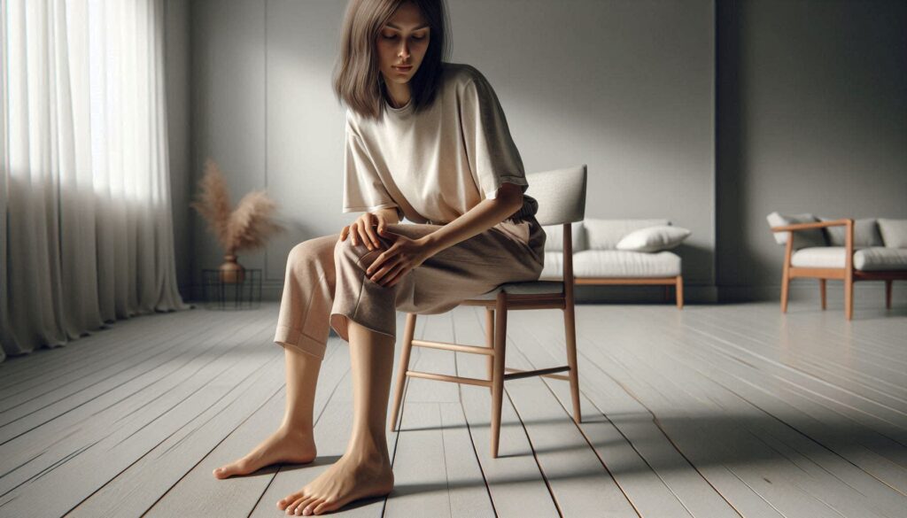 무릎 통증과 체중 관계를 설명하는 생활 속 장면