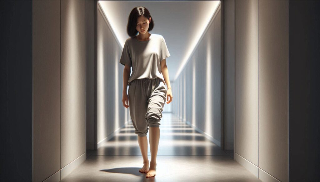 걸을 때 발바닥 통증 이유를 설명하는 발 통증 장면