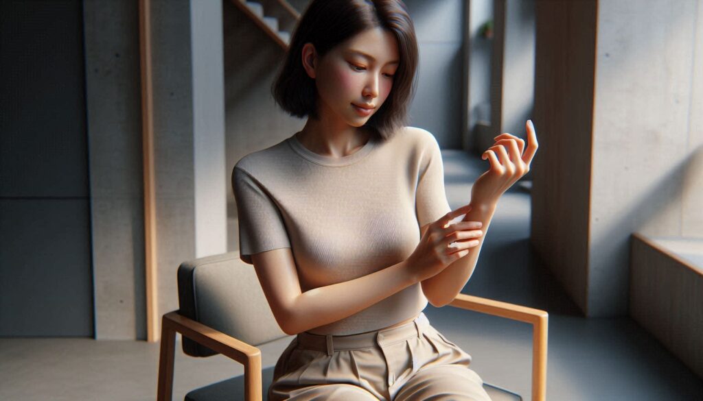 손목 통증 완화 마사지 방법을 적용하는 실제 생활 장면