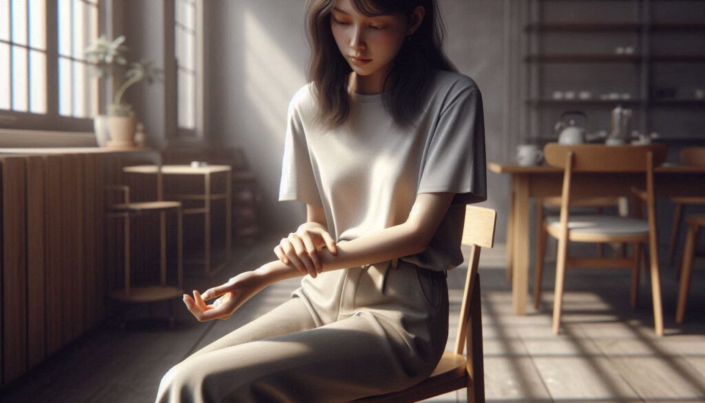 손목 통증 완화 마사지 방법을 적용하는 실제 생활 장면