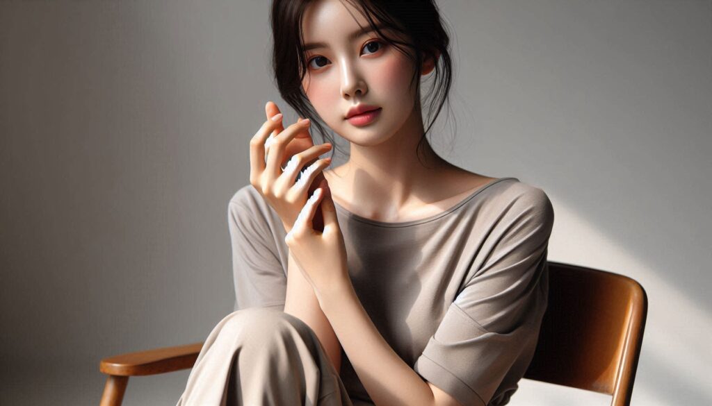 여성이 자신의 손목을 확인하는 모습
