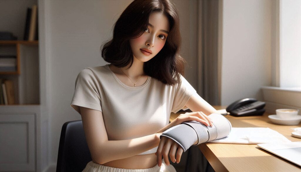 손목 통증 있을 때 찜질 방법을 적용하는 실제 생활 장면