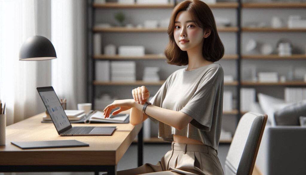 손목 통증 줄이는 자세를 실천하는 올바른 손목 사용 모습